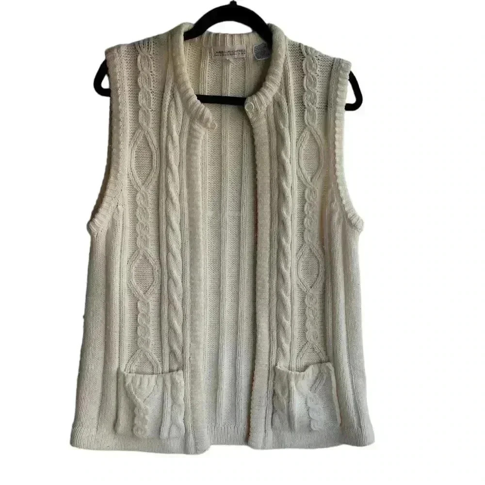 Emporium-Capwell vintage cream sweater vest sz Large